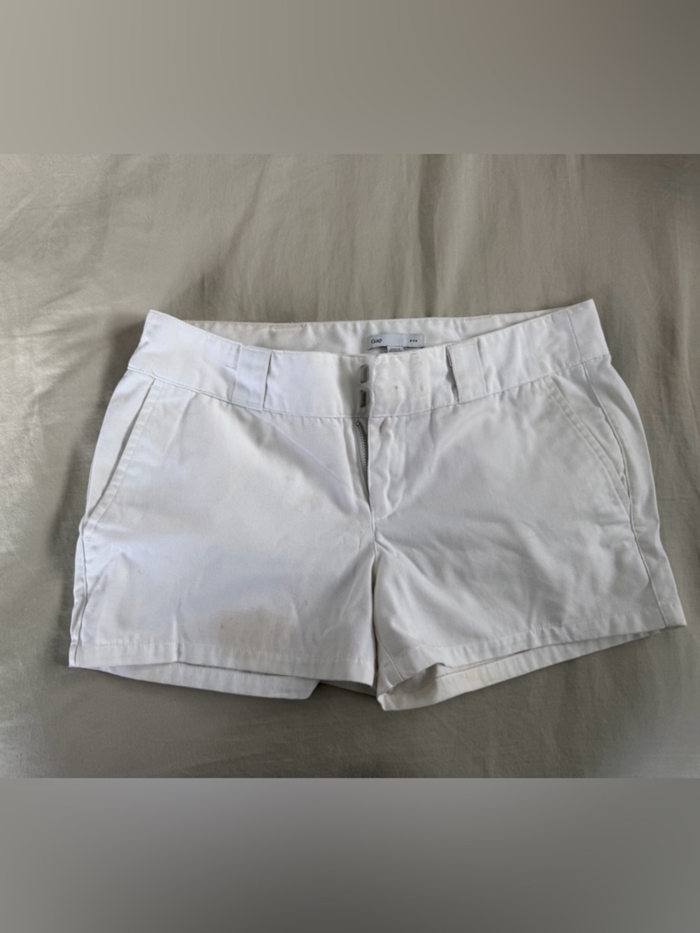 GAP White High Waist Cotton Blend Shorts
